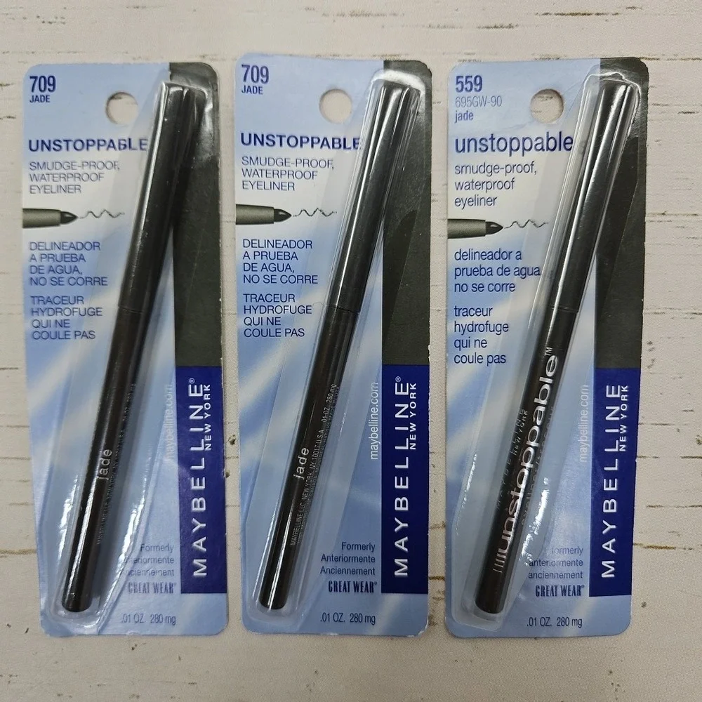 Maybelline Unstoppable Waterproof Eyeliner 709 Jade 559 Jade Lot of‎ 3